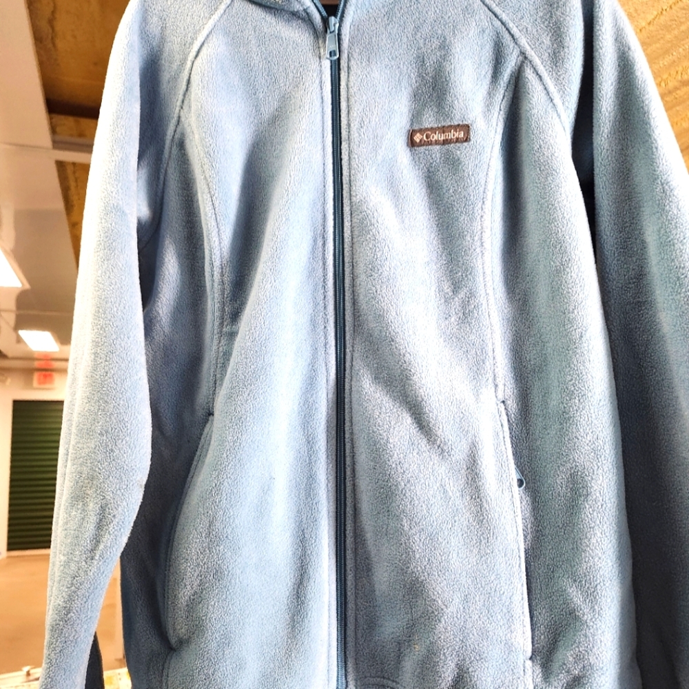 Womens Columbia zip up fleece/blue/lg